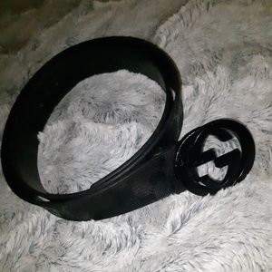 All black Gucci Belt
